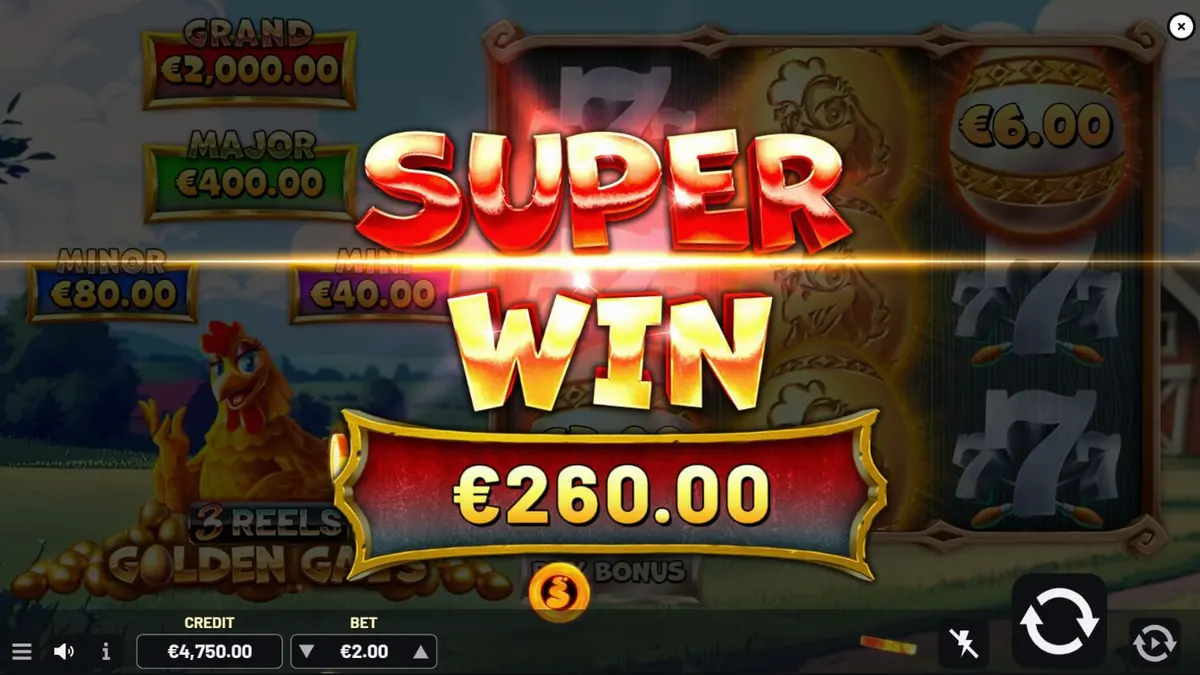Interface do slot Golden Gal’s 3 Reels com tema de fazenda